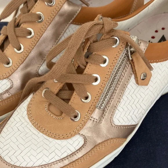 Mephisto Women's Brown and White Casual Sneakers - Picture 3 of 6